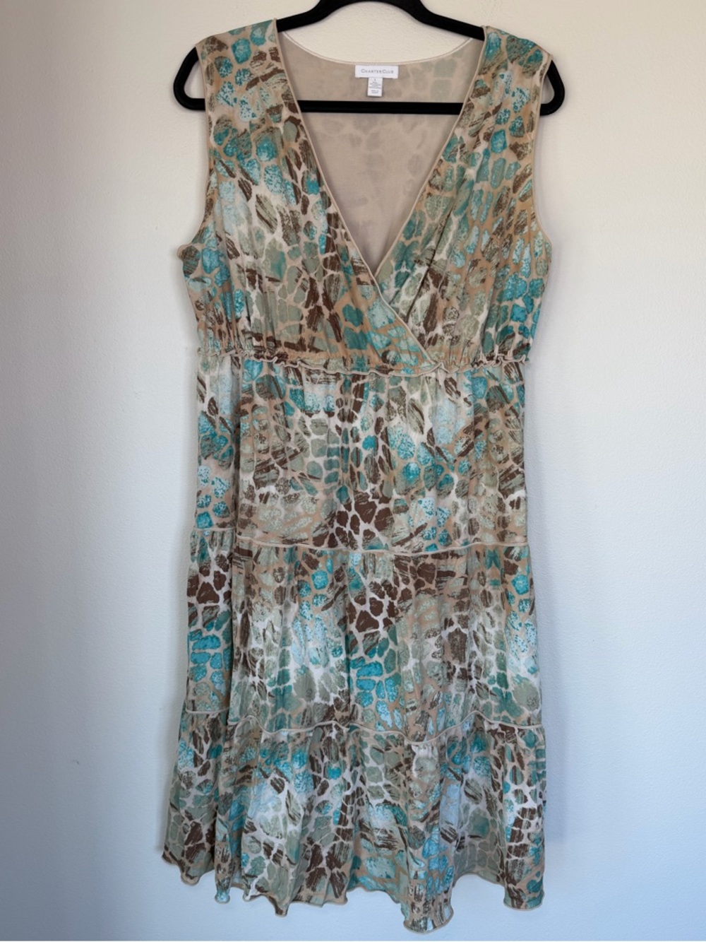 Y2K Charter Club Tiered Boho Fairy Cottage Flowy Wrap Midi Dress